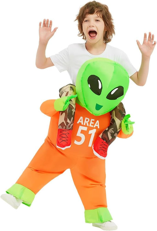 GOOSH Halloween Costumes for Kids inflatable Alien Costume Blow up Alien for Boy Girl Halloween Party Cosplay