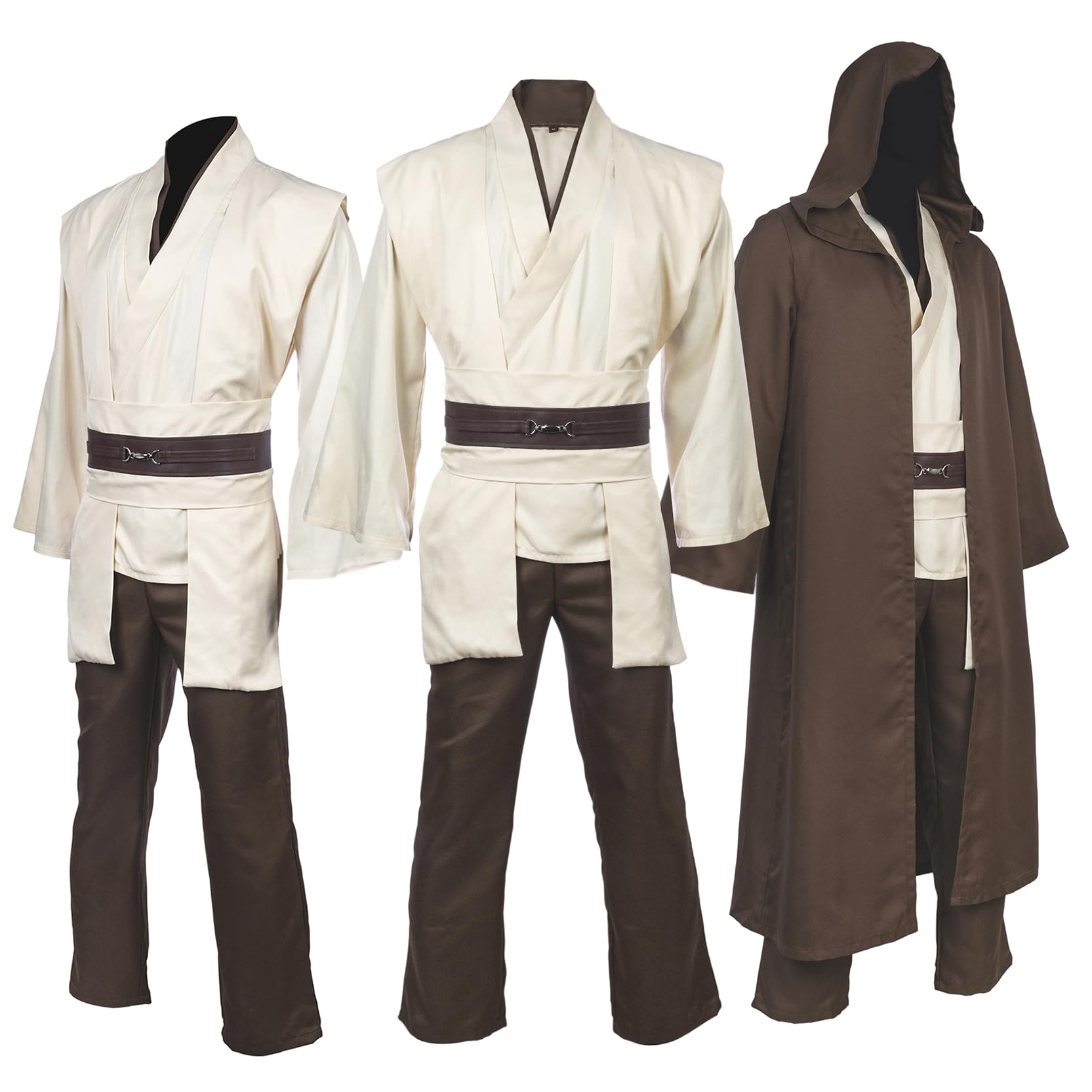 Men's Costume Robe Adult Male Tunic Costume Hooded Uniform Full Set Halloween Cosplay Cloak