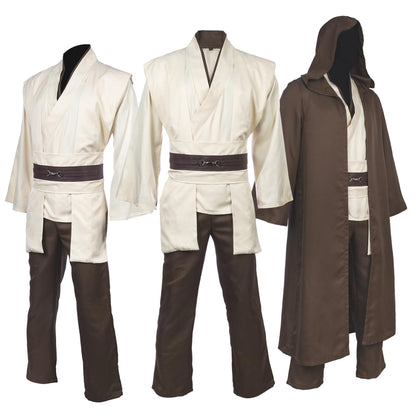 Men's Costume Robe Adult Male Tunic Costume Hooded Uniform Full Set Halloween Cosplay Cloak