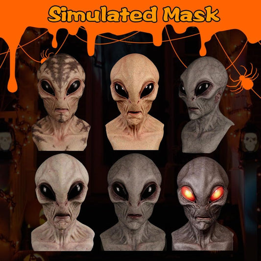 Alien Funny Mask, 2026 Halloween Realistic Latex Full Head Skull Masquerade Masks Costume Dress Cosplay Party