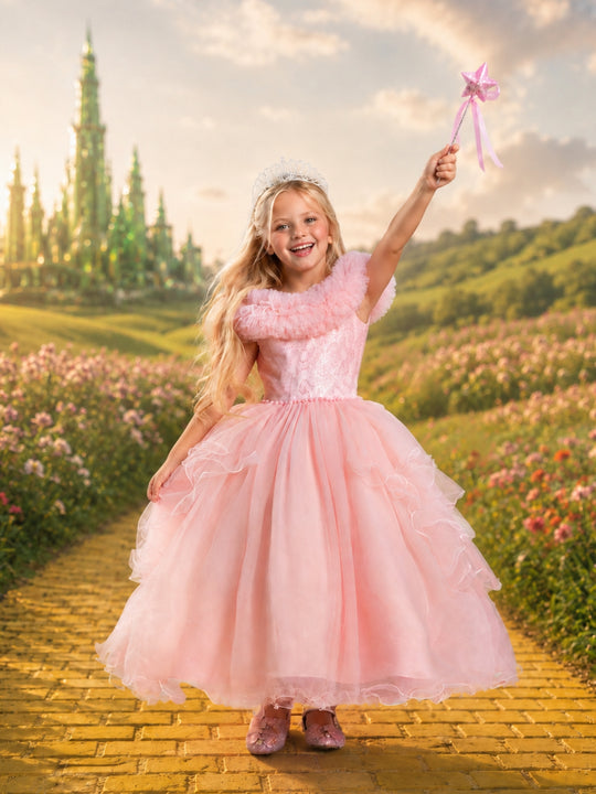 Pink Glinda style princess gown for girls