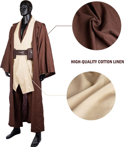 Men's Costume Robe Adult Male Tunic Costume Hooded Uniform Full Set Halloween Cosplay Cloak