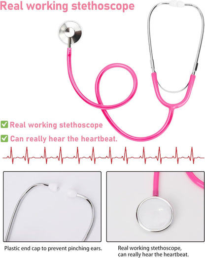 ICECUTE Doctor Costume for Kids Scrubs with Accessories,7Pcs Toddler Halloween Costume for Boy Girls,3-11 Years