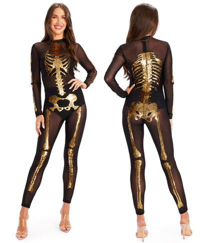 Tipsy Elves Form Fitting & Flattering Skeleton Bodysuits for Halloween - Women's Sexy Skeleton Costume