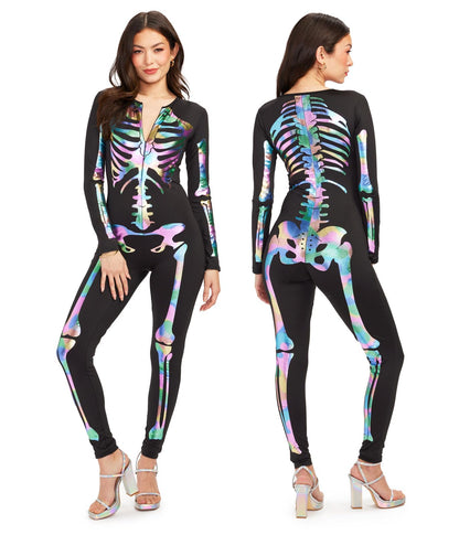 Tipsy Elves Form Fitting & Flattering Skeleton Bodysuits for Halloween - Women's Sexy Skeleton Costume