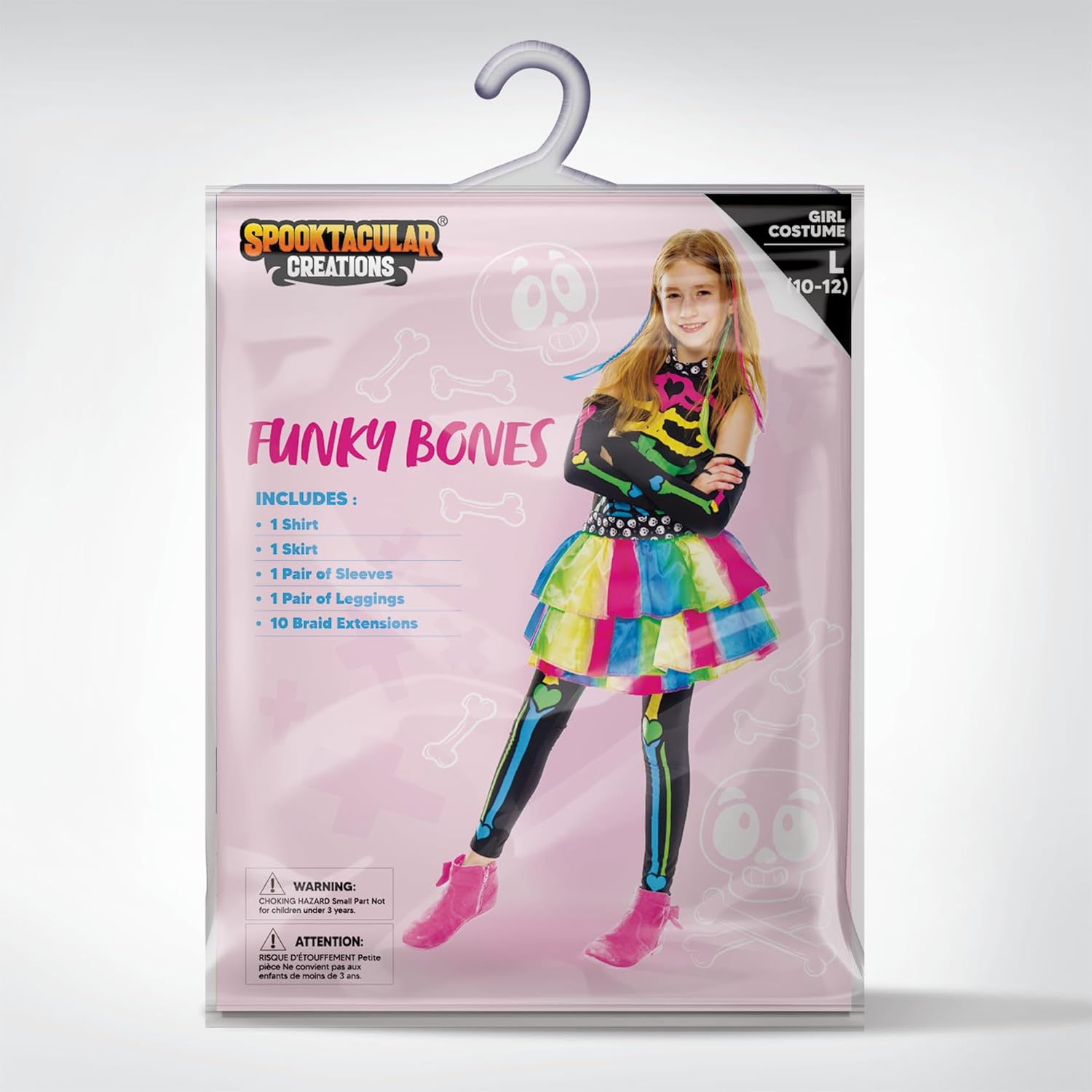 Spooktacular Creations Halloween Kids Skeleton Costume, Funky Punky Bone Skeleton Deluxe Costume, Halloween Girls Outfit