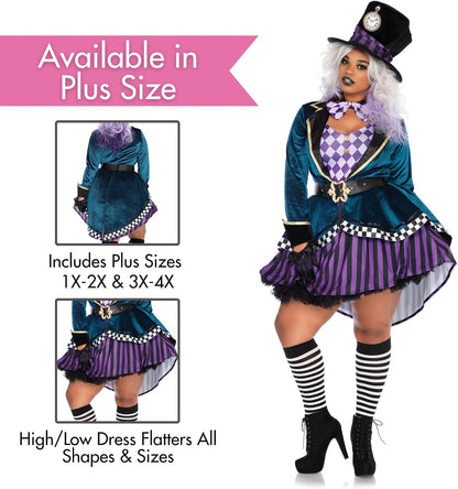 Leg Avenue Women's 5 PC Delightful Mad Hatter Costume Women