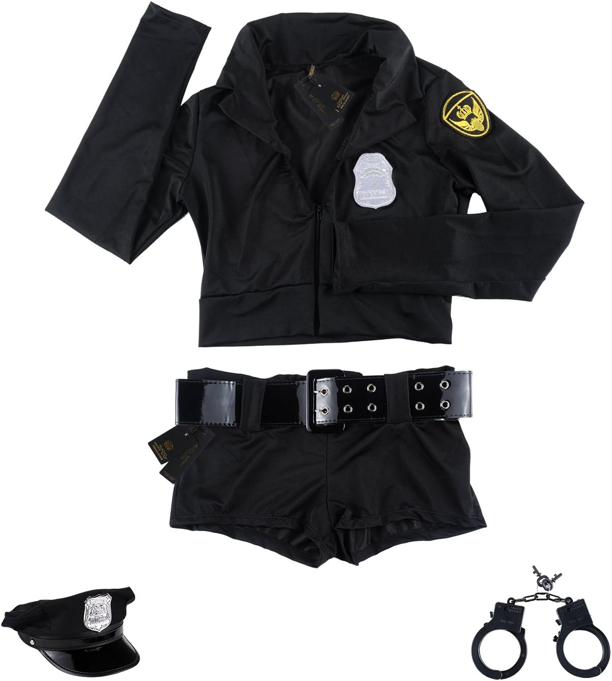 Women Police Costume Officer Uniform Deputy Halloween Masquerade