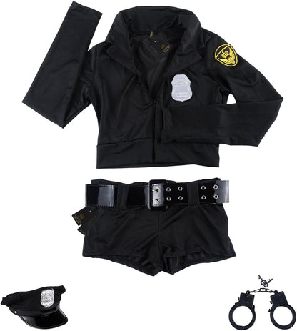 Women Police Costume Officer Uniform Deputy Halloween Masquerade