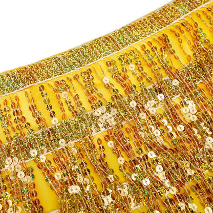 Women's Sequin Tassel Skirts Rave Fringe Hip Scarf for Festival