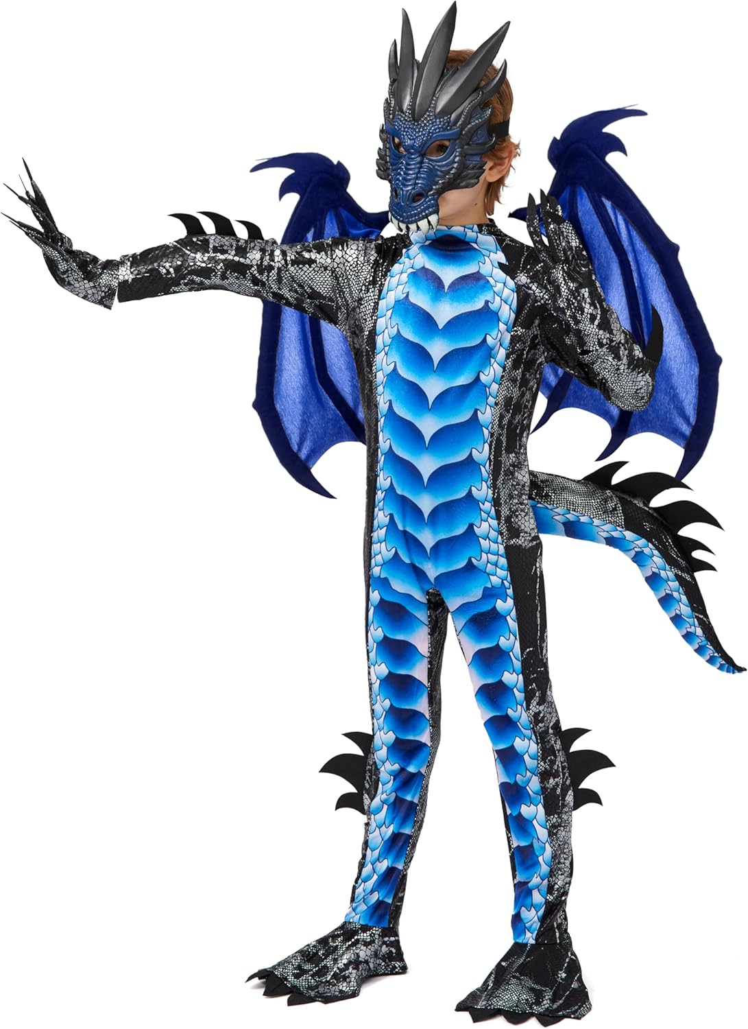 Spooktacular Creations Halloween Kid Dragon Costume, Boys Dragon Wings, Tail and Mask Set for Halloween Dress Up