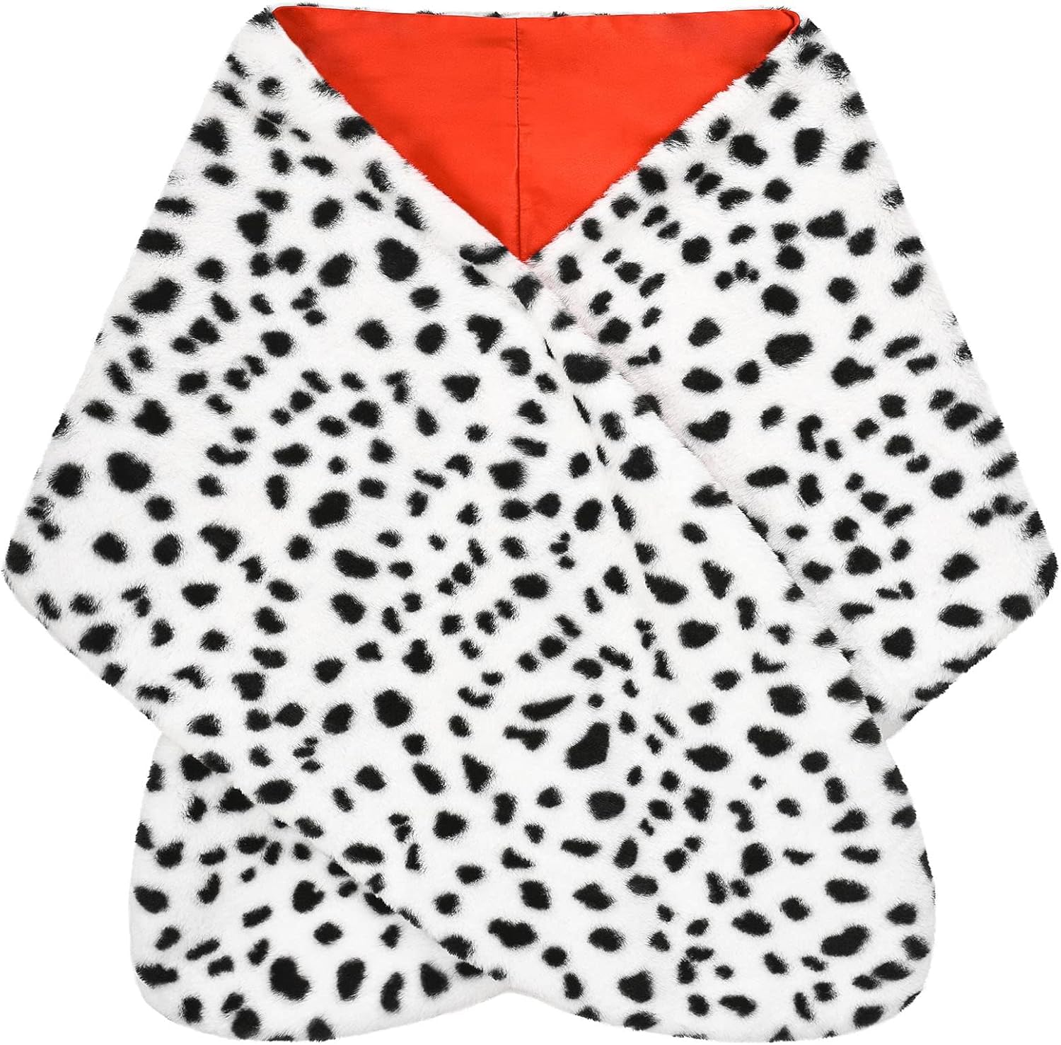 Halloween Costume Women 2025- Dalmatian Shawl, Red Gloves, Necklace and Wig Cap Accessories for Adult (Short Wig)