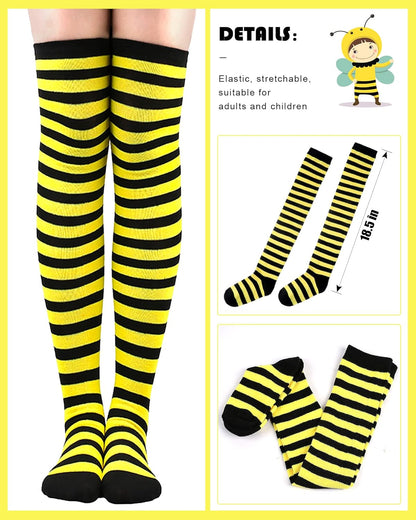 Hikkcos Bee Costume Set Yellow Bee Costume Tutu for Woman Queen Bopper Antenna Headband Tutu Skirt for Halloween Costume Honeybee Animals Party Cosplay