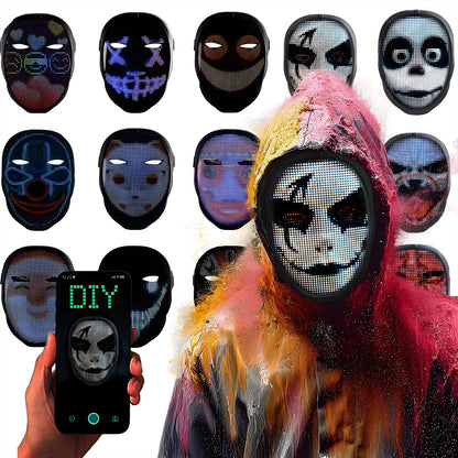 Led Mask Lighted Up Mask - Led Masks with Gesture Sensing Costume for Halloween Costume Cosplay Party Cool Gifts