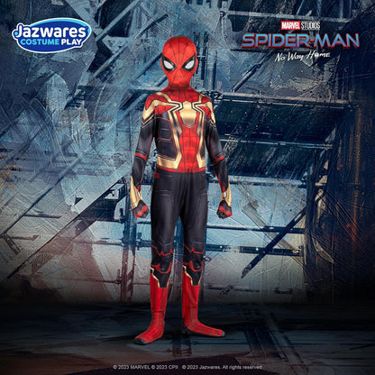 MARVEL Integrated Spider-Man Official Youth Deluxe Zentai Costume - Stretch Spandex with Hidden Zippers and Wrist Slits