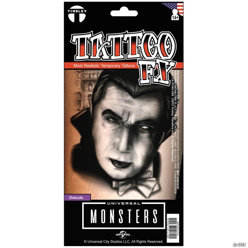 Dracula Horror Temporary Tattoos – Officially Licensed Universal Monsters Tinsley Transfers