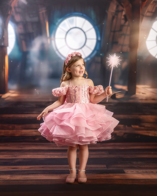 Glinda pink princess dress for girls Wicked costume