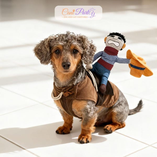 Cowboy Rider Dog Costume - view 2