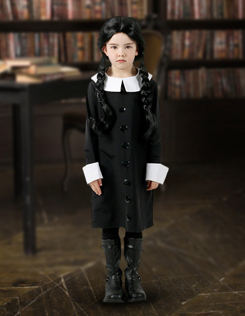 Wednesday Addams dress for girls gothic Halloween costume